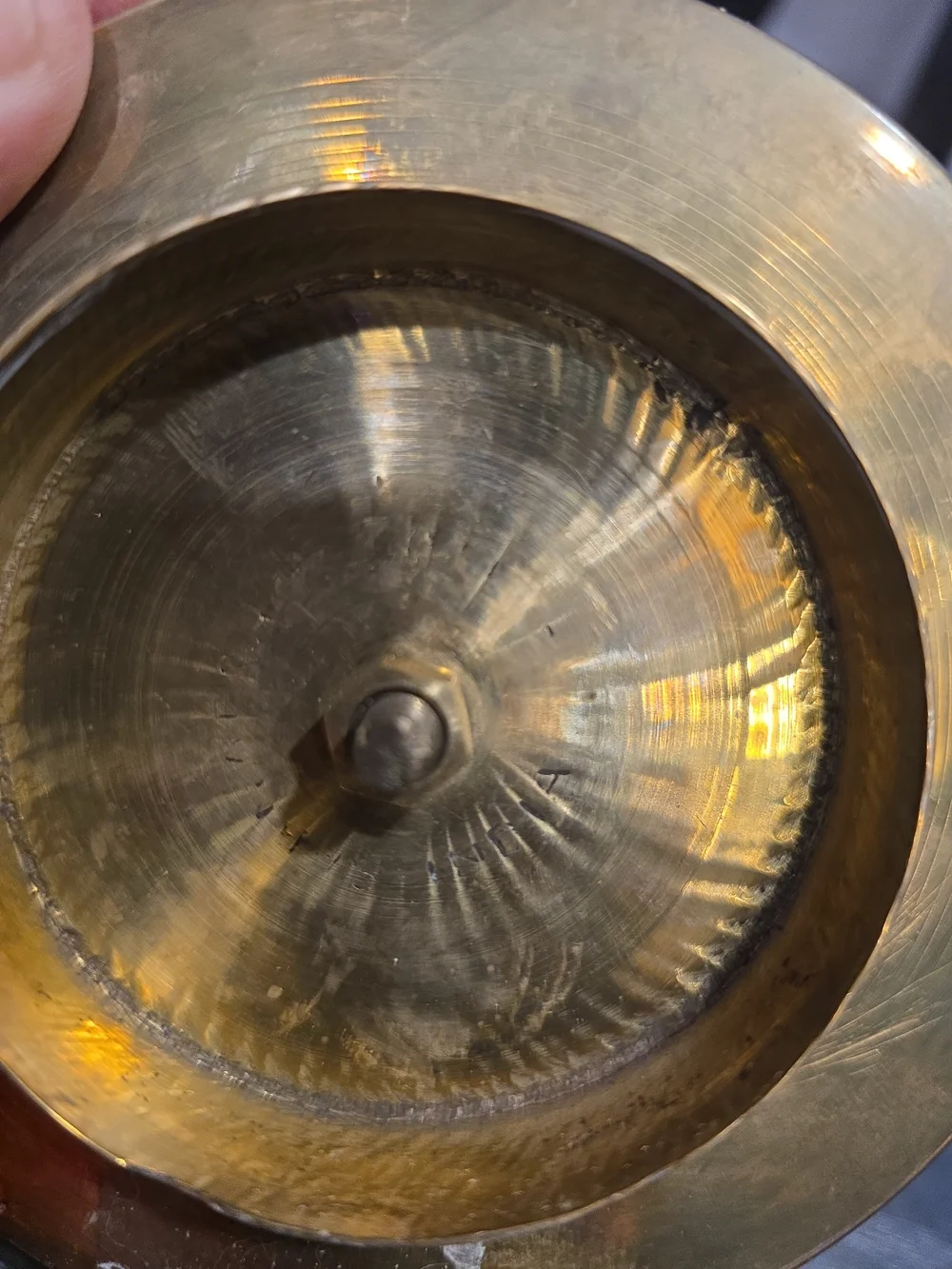 Brass Decorative Trinket Tray with Covered Compartment